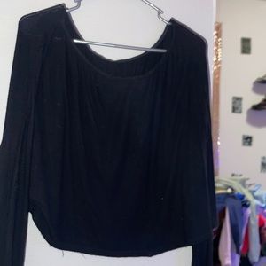 Off the should black blouse